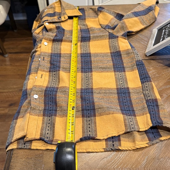 Men's Plaid Shirt in Yellow and Blue 2X - Picture 7 of 10